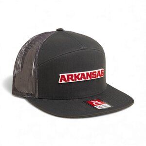 Arkansas Razorbacks ARKANSAS Red 3D Snapback Seven-Panel Trucker Hat- Charcoal